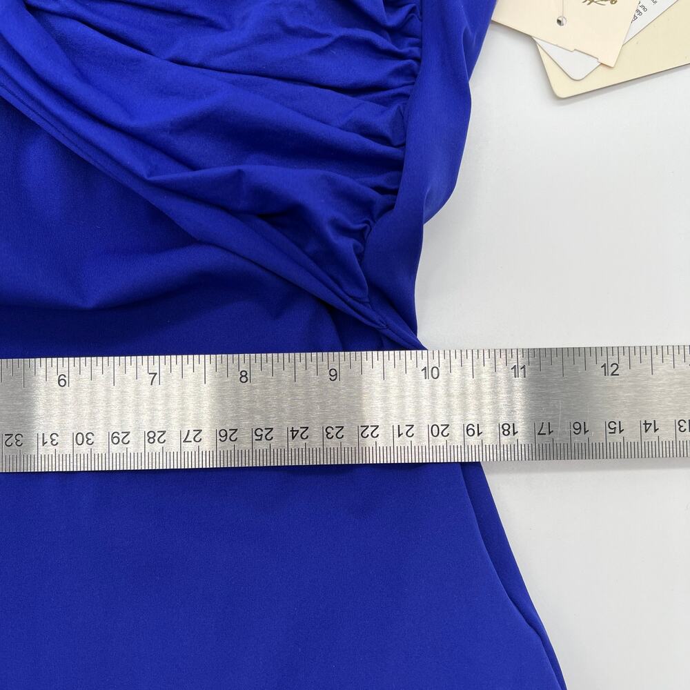 VINTAGE GOTTEX One Piece Swimsuit Womens 8 Blue Twist Front Adjustable Strap NEW - Picture 12 of 14